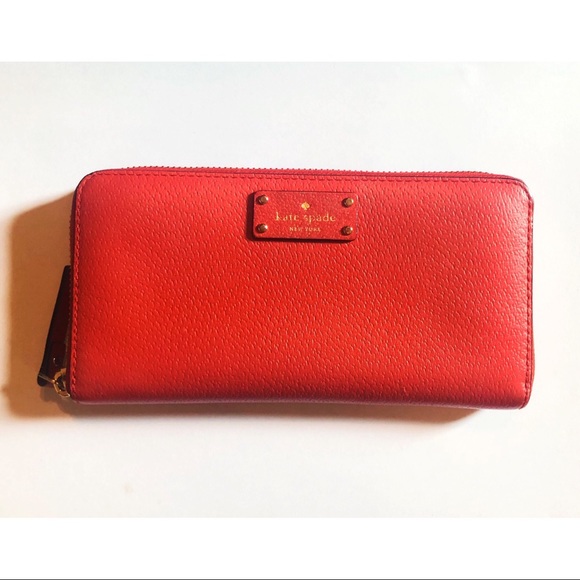 Kate Spade Red Wellesley Neda Zip Around Wallet - Picture 2 of 4